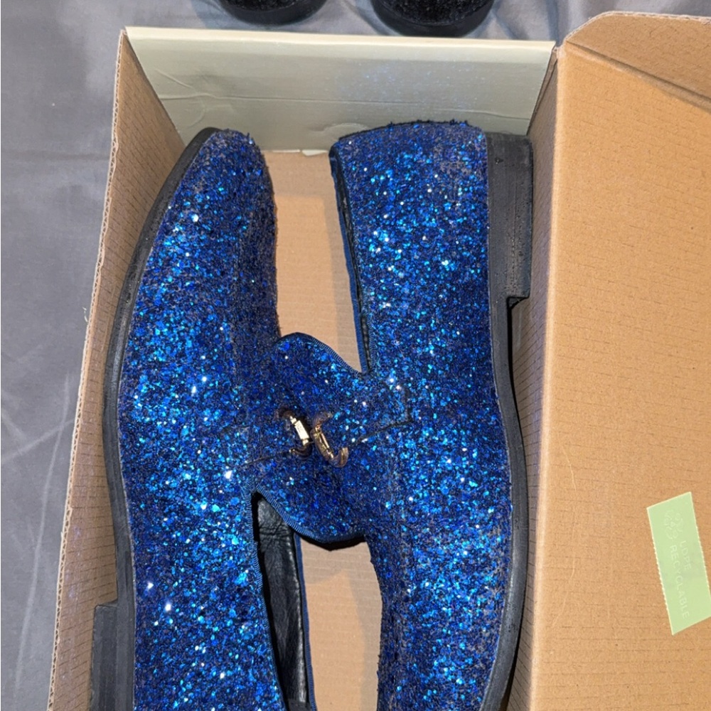 Sparkling Blue Mens Loafers